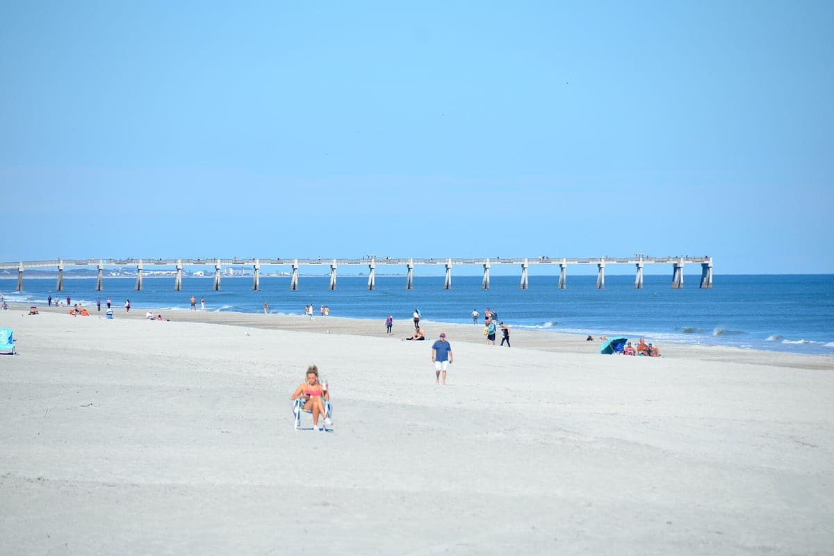 The Jacksonville Beach fishing pier in Jacksonville, Florida